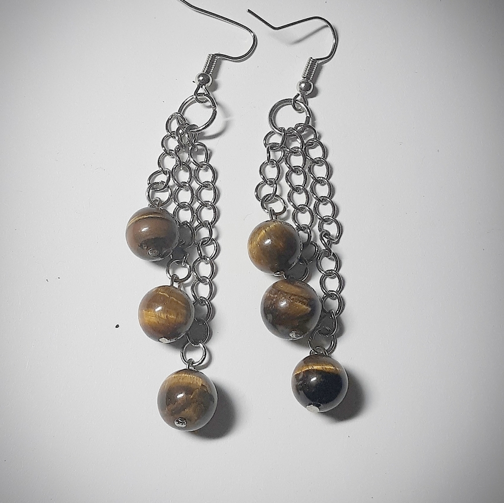 TIGER'S EYE DANGLE EARRINGS